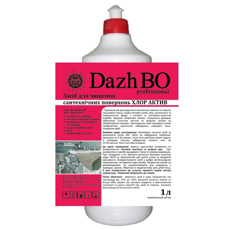 Засіб для чищення унітазів DAZHBO для миття та дезінфекції, рідкий, 1000мл